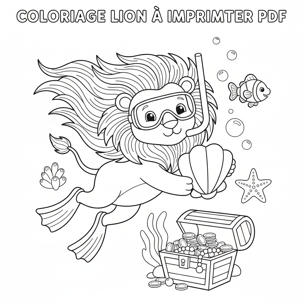 Coloriage coloriage lion à imprimer pdf 5