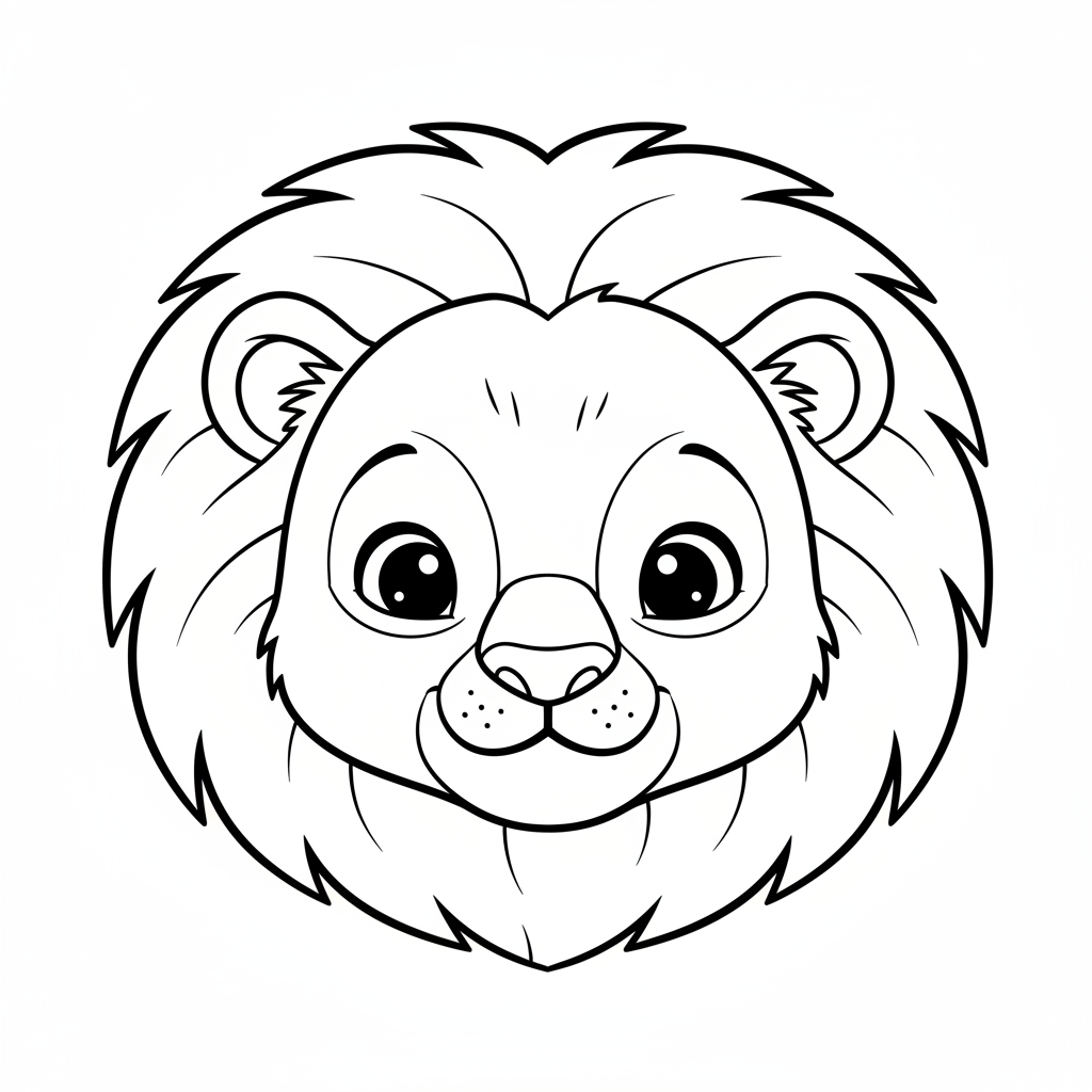 Coloriage coloriage lion facile 4