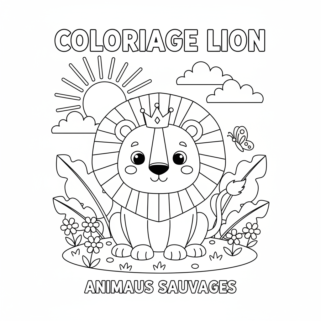 Coloriage coloriage lion imprimer 2