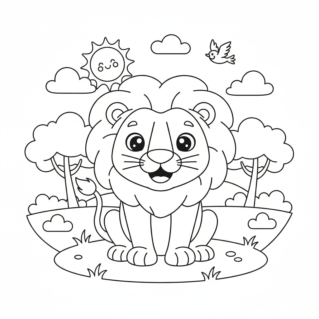Coloriage coloriage lion imprimer 3