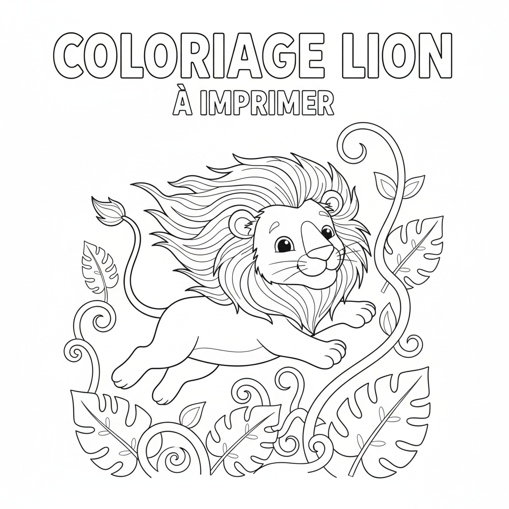 Coloriage coloriage lion imprimer 5