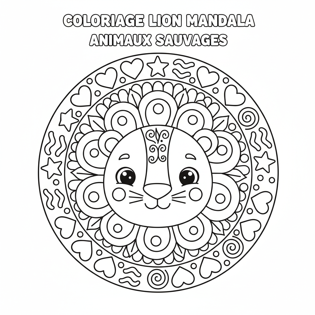 Coloriage Coloriage Lion Mandala Gratuit à Imprimer