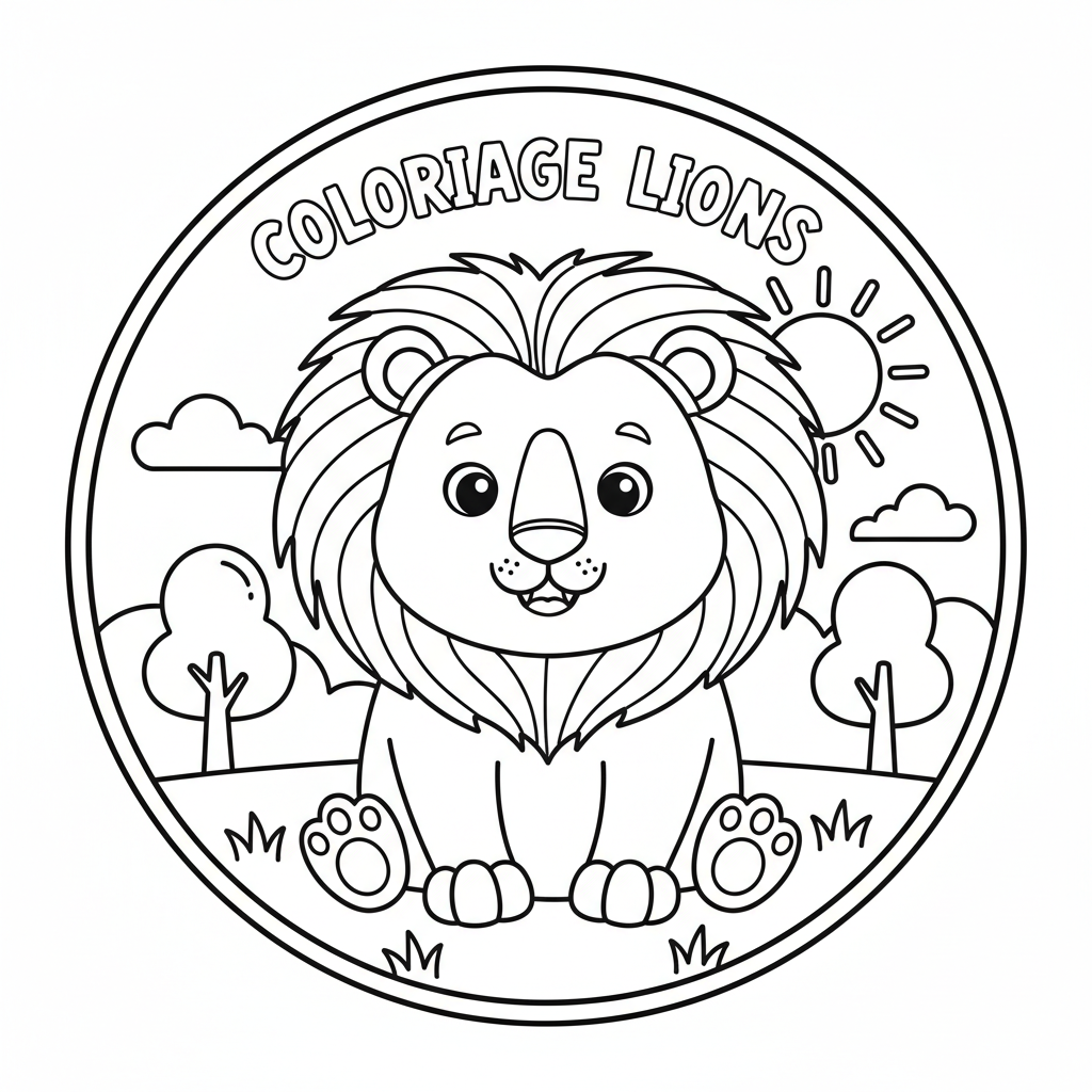 Coloriage Lions à Imprimer Gratuitement pour Enfants