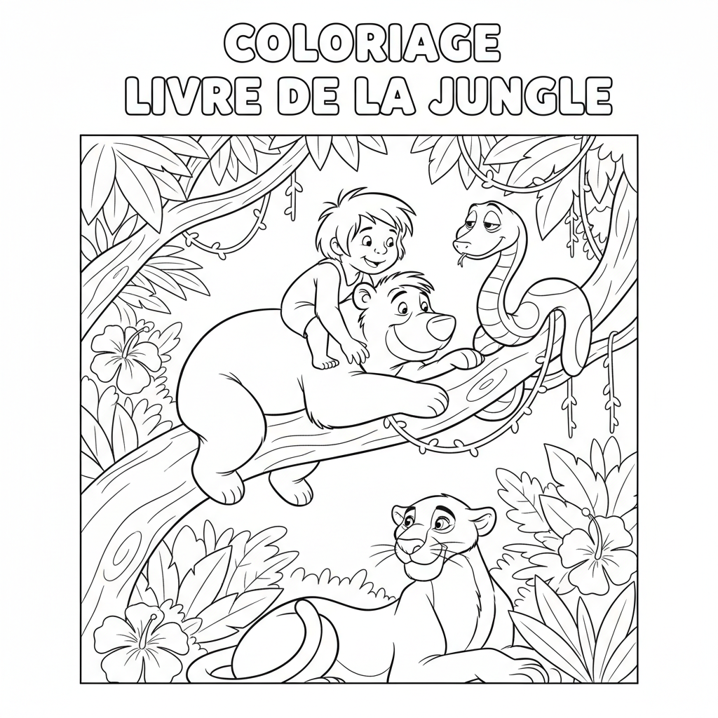 Coloriage coloriage livre de la jungle 1