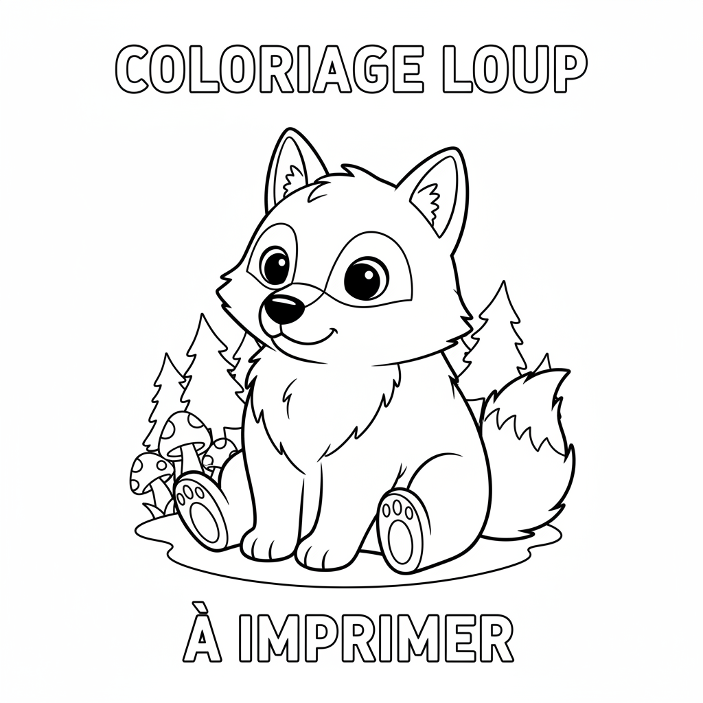 Coloriage coloriage loup à imprimer 1