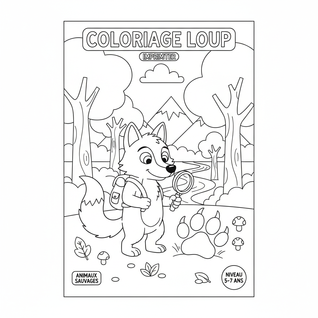 Coloriage coloriage loup imprimer 2