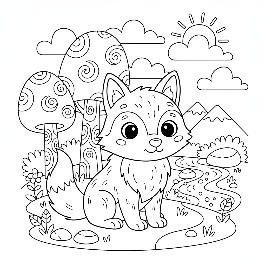 Coloriage coloriage loup maternelle 3