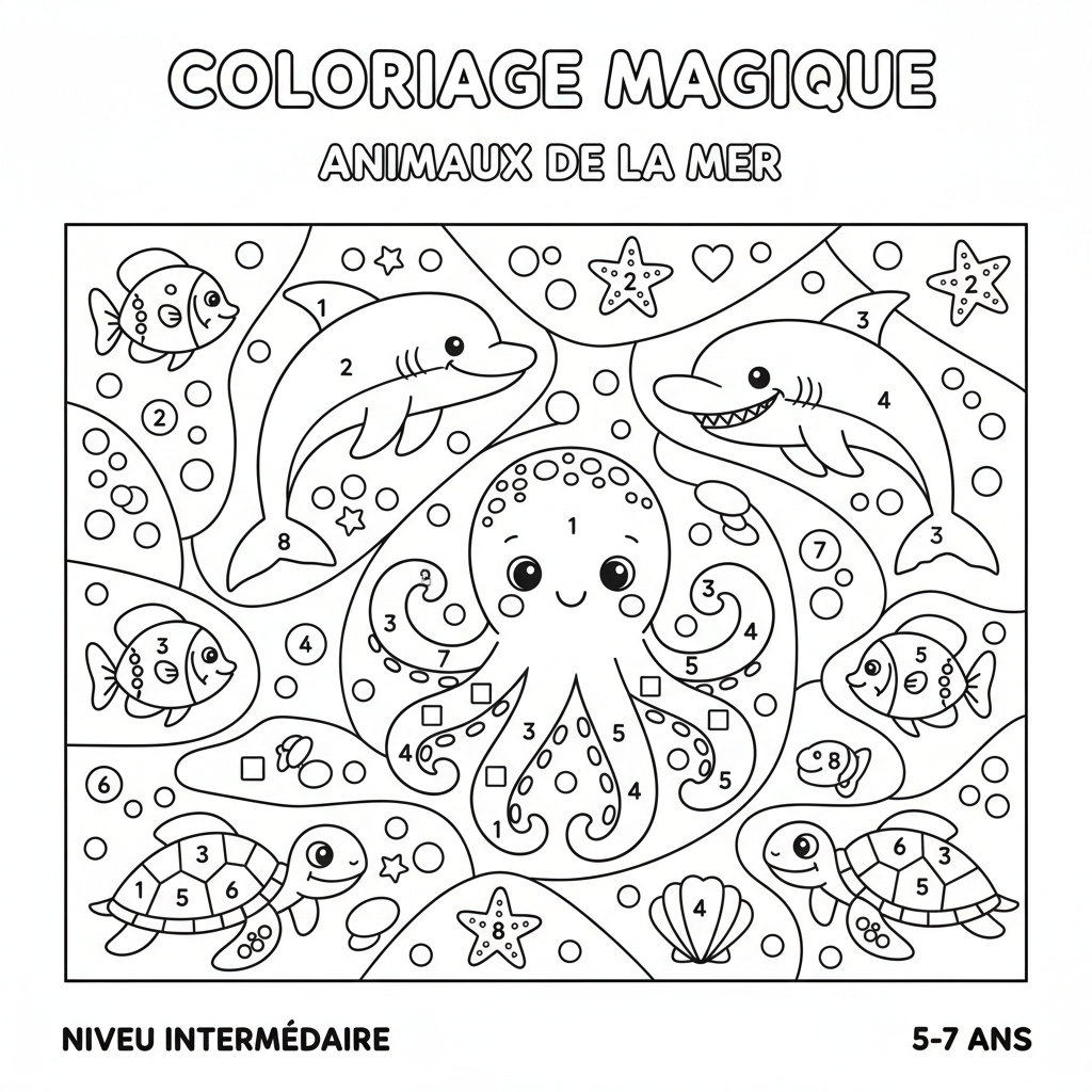 Coloriage coloriage magique à imprimer adulte 2