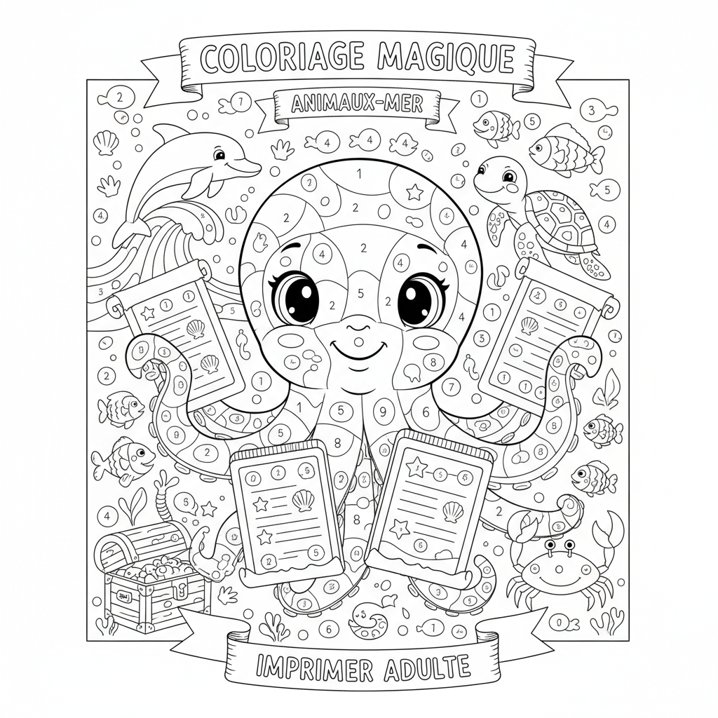 Coloriage coloriage magique à imprimer adulte 4