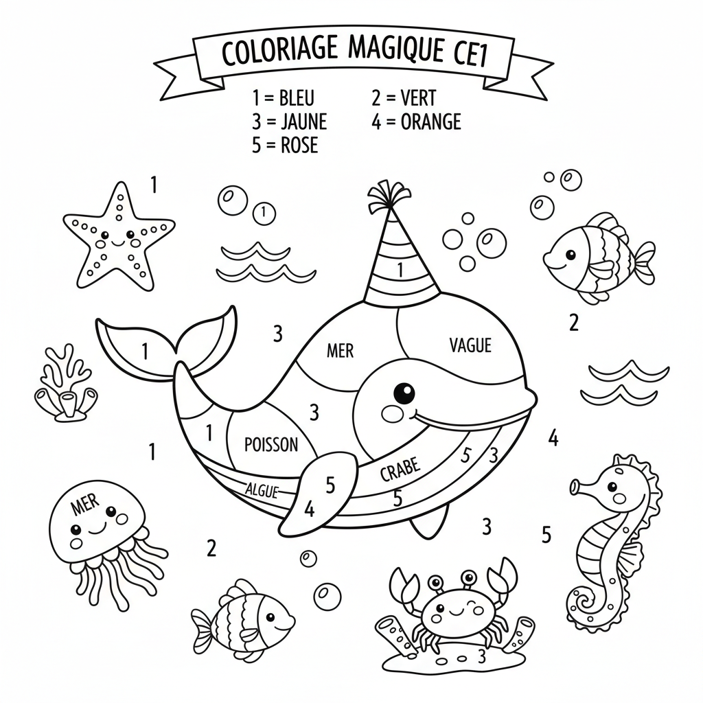 Coloriage coloriage magique à imprimer ce1