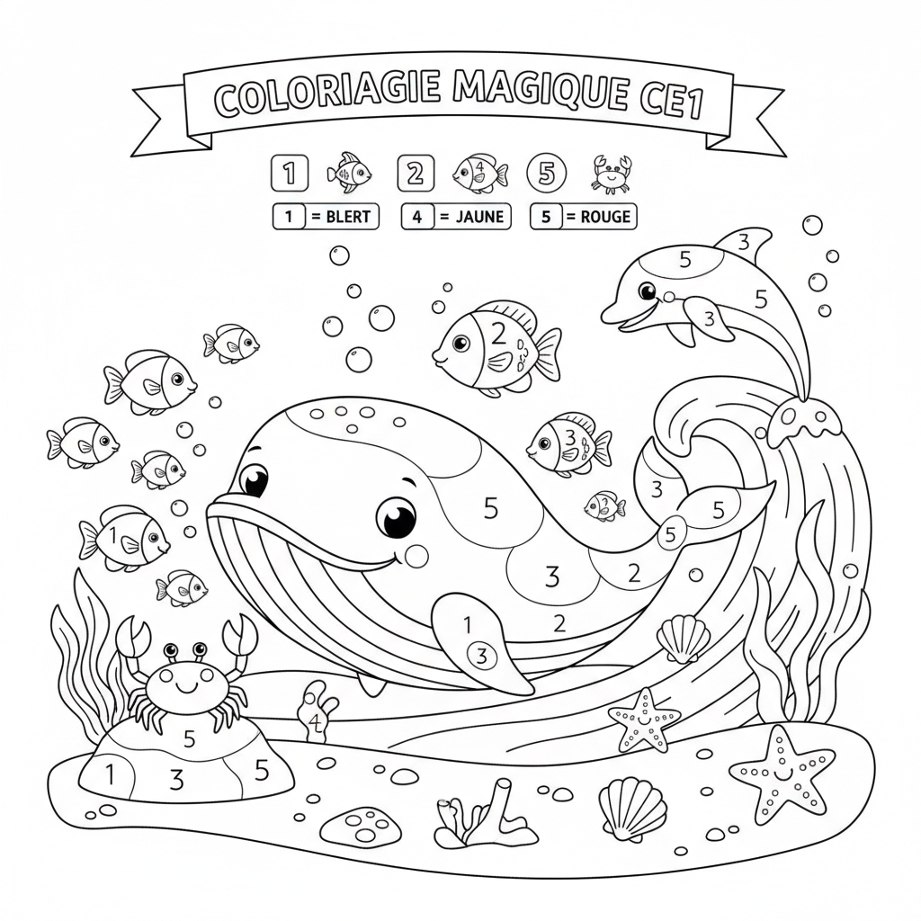 Coloriage coloriage magique a imprimer ce1 3