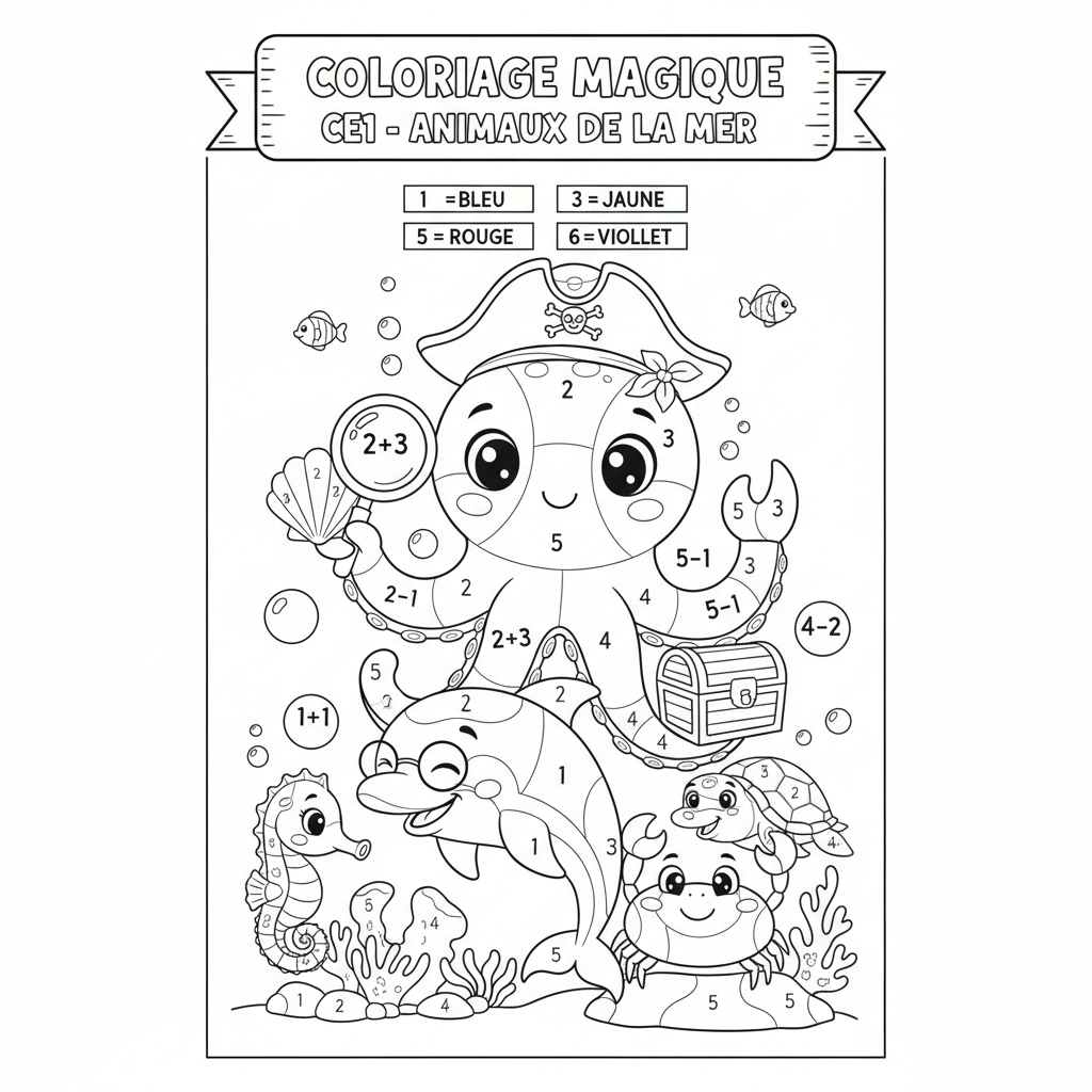 Coloriage coloriage magique a imprimer ce1 4