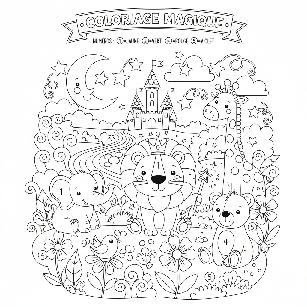 Coloriage coloriage magique à imprimer disney 3