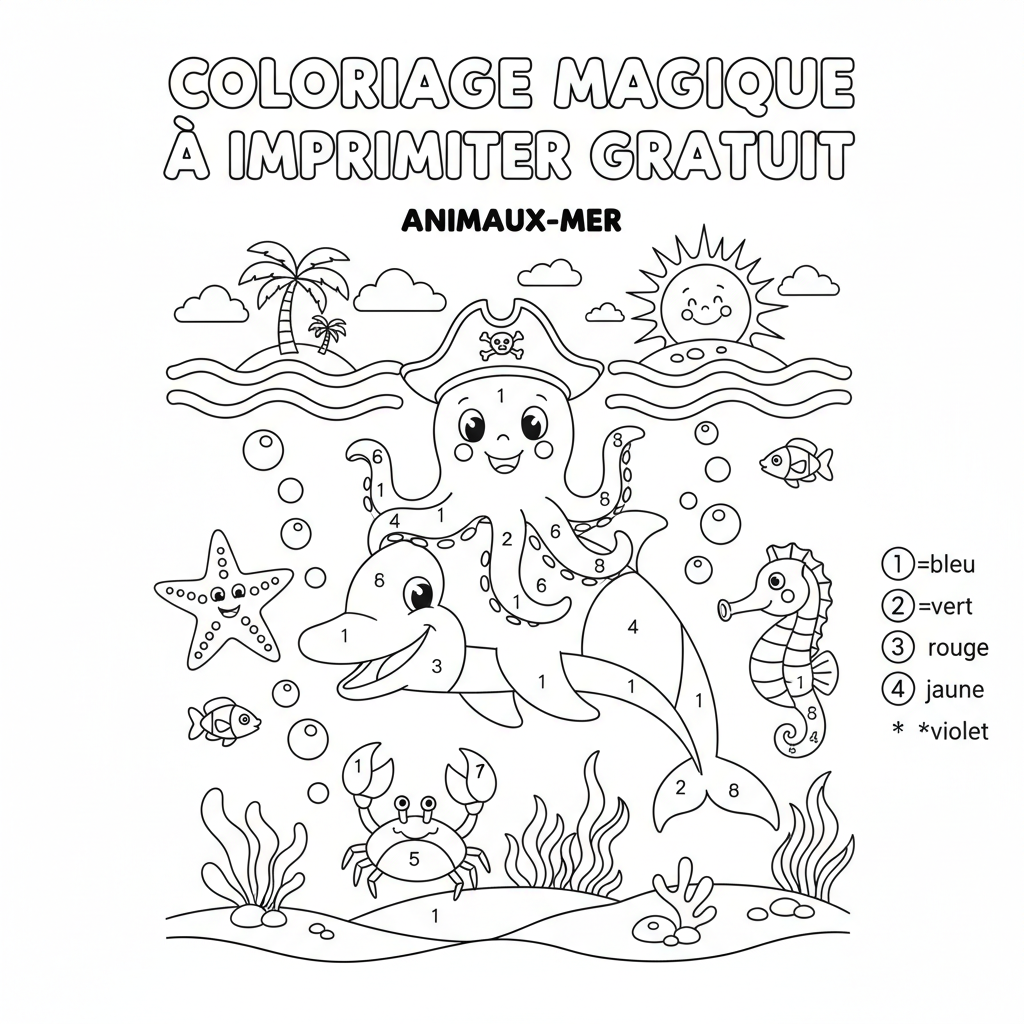 Coloriage coloriage magique à imprimer gratuit 3
