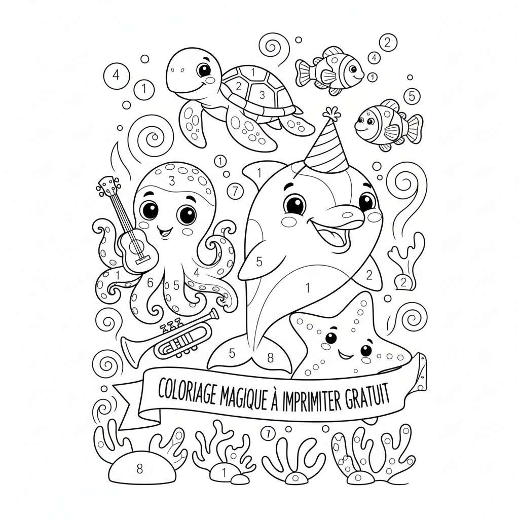 Coloriage coloriage magique à imprimer gratuit 4