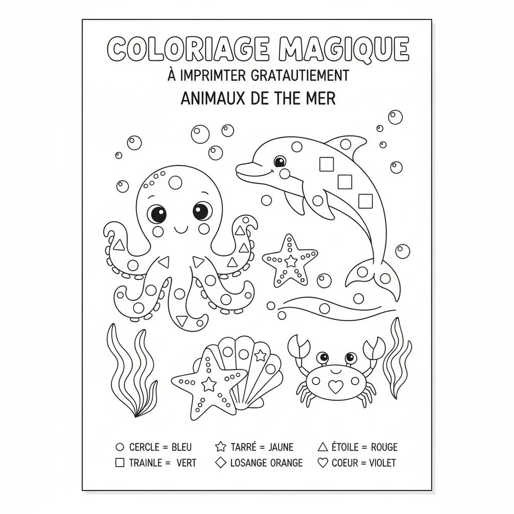 Coloriage coloriage magique à imprimer gratuitement