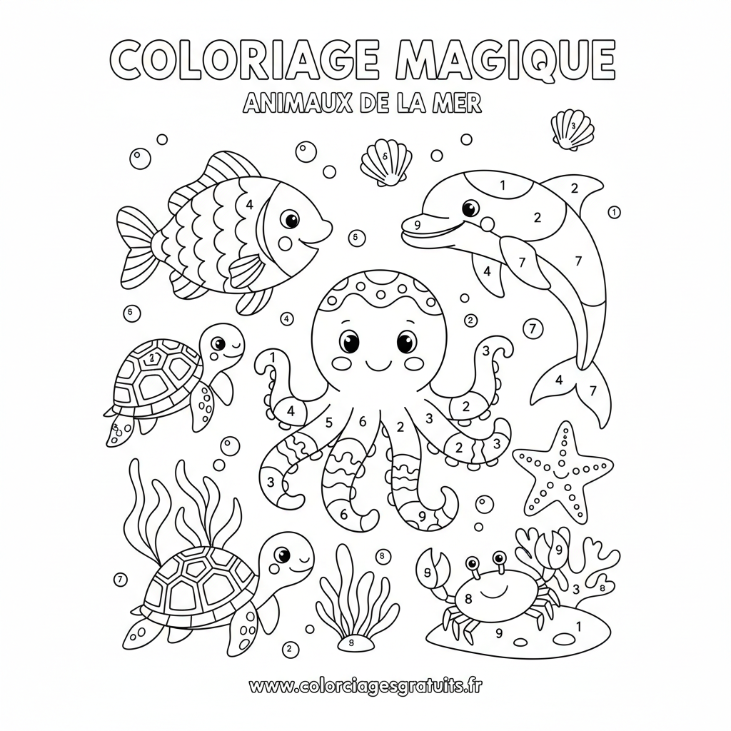 Coloriage coloriage magique à imprimer gratuitement 2