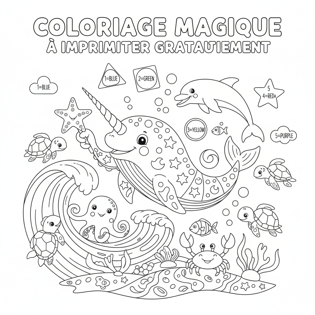 Coloriage coloriage magique à imprimer gratuitement 5