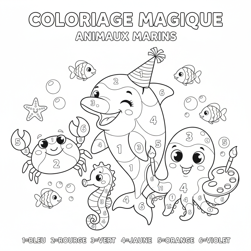 Coloriage coloriage magique à imprimer maternelle 4