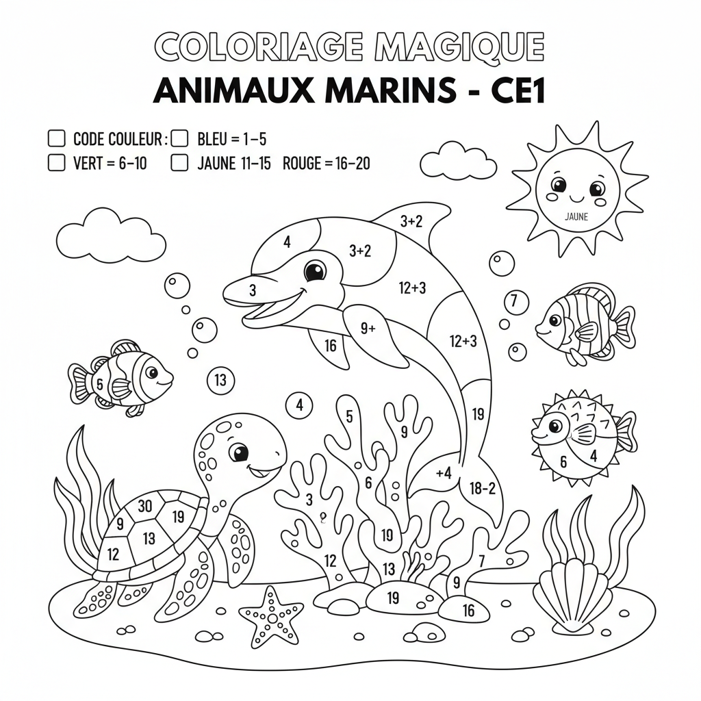 Coloriage coloriage magique a imprimer pour ce1 3