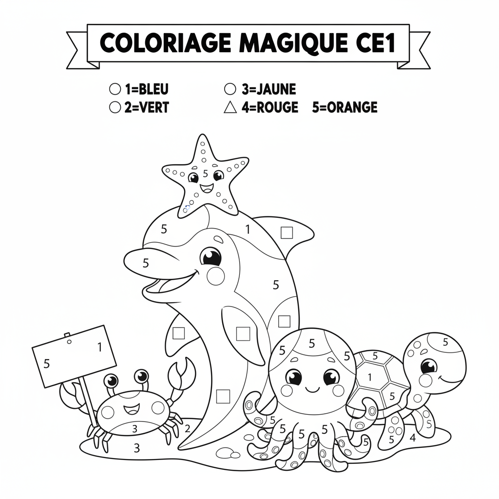 Coloriage coloriage magique a imprimer pour ce1 4