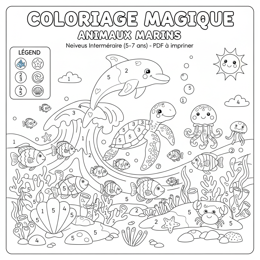 Coloriage coloriage magique adulte à imprimer pdf 2