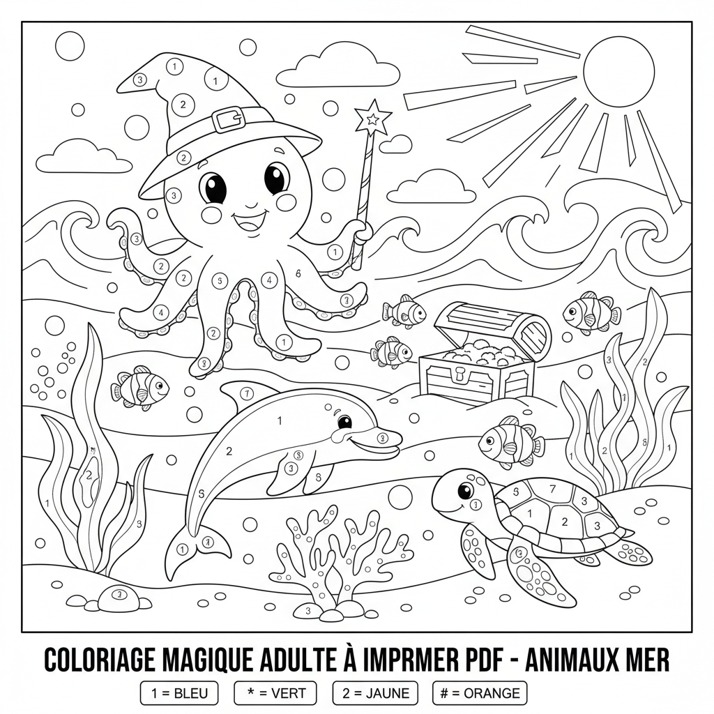 Coloriage coloriage magique adulte à imprimer pdf 3