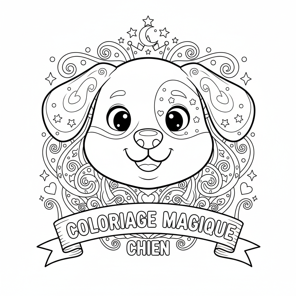 Coloriage coloriage magique chien 4