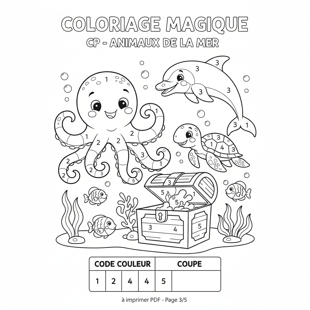 Coloriage coloriage magique cp à imprimer pdf 3