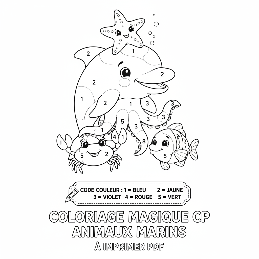 Coloriage coloriage magique cp à imprimer pdf 4