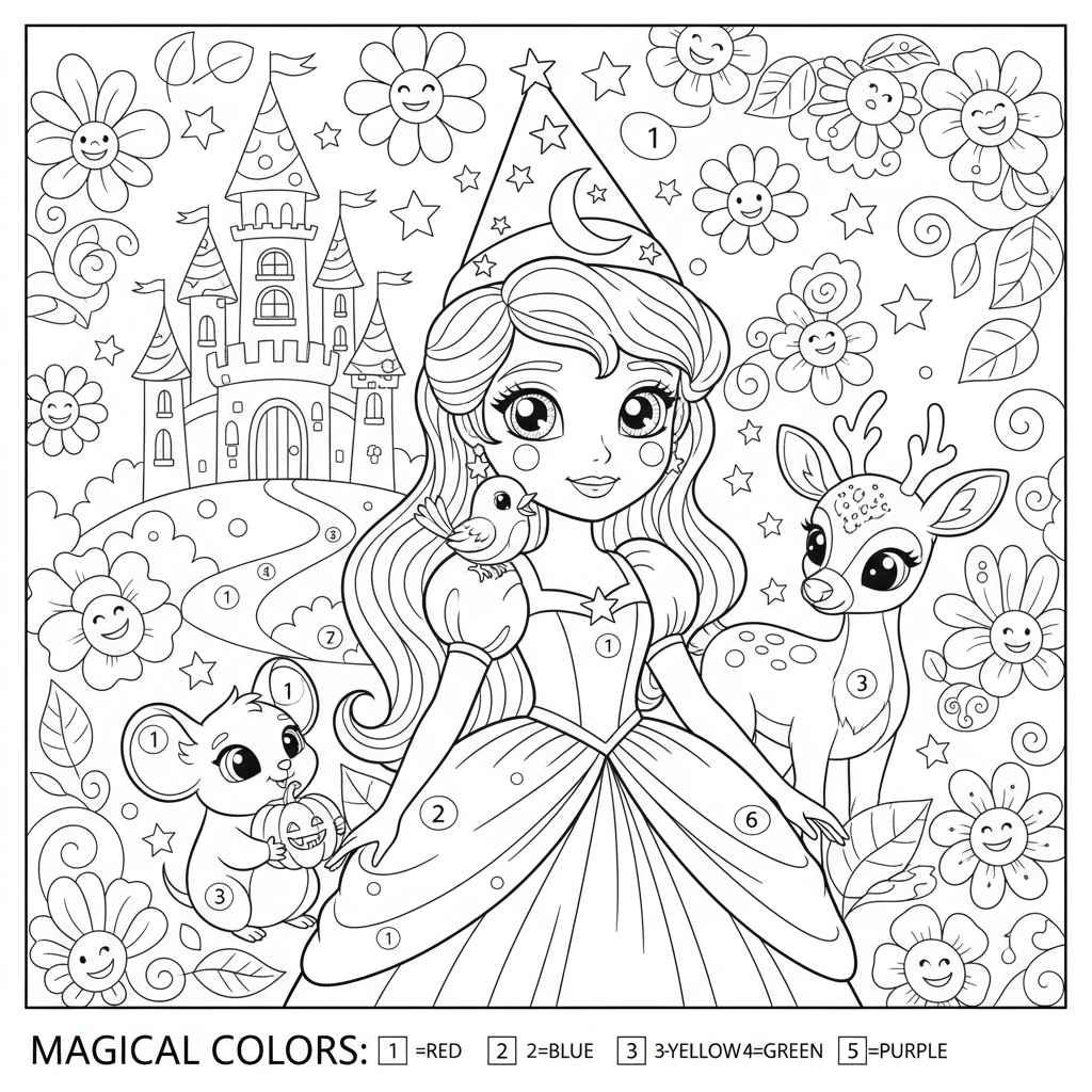 Coloriage coloriage magique disney 4