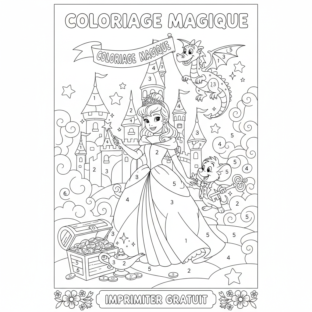 Coloriage coloriage magique disney à imprimer gratuit 2