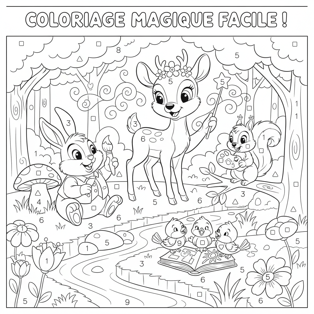 Coloriage coloriage magique disney facile 3
