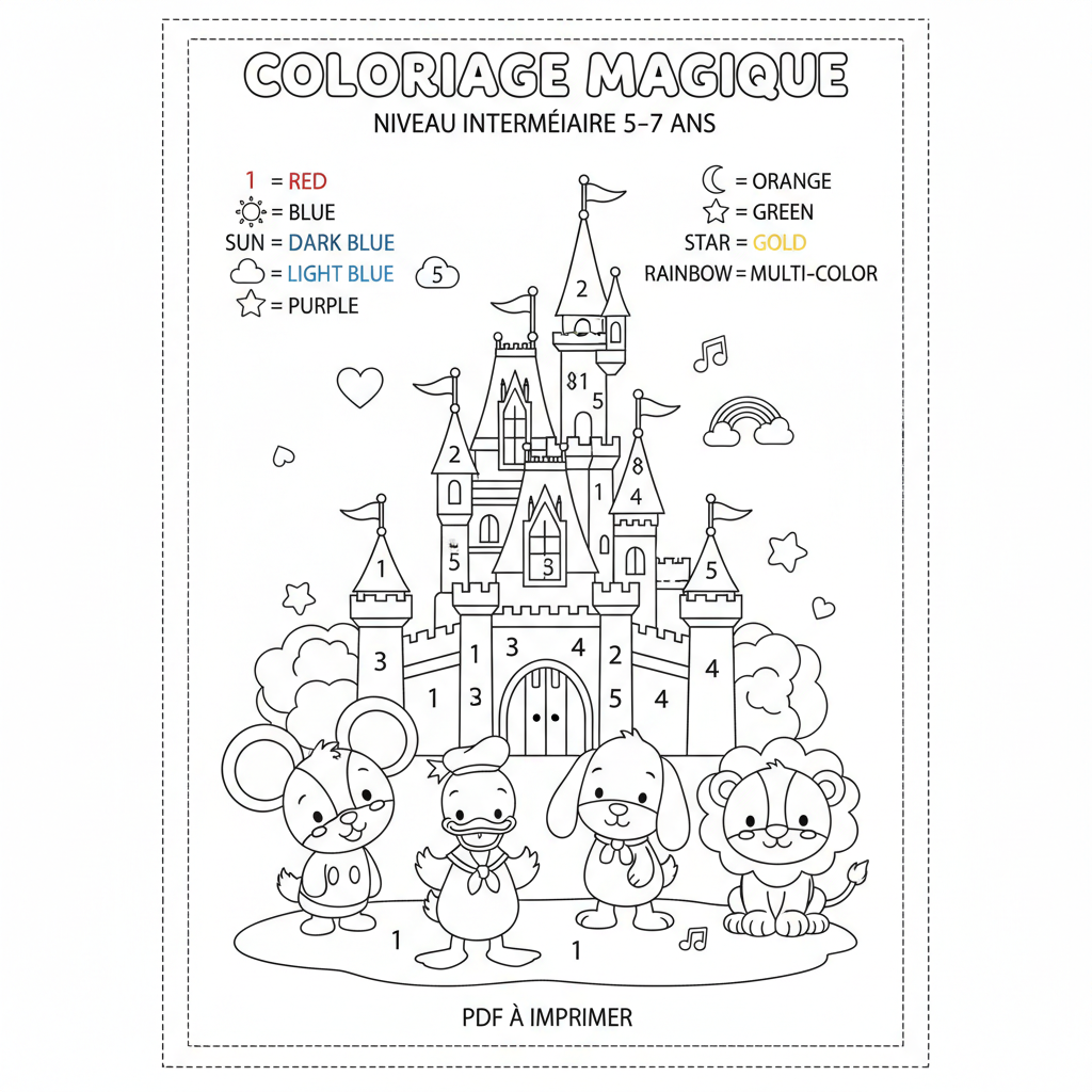 Coloriage coloriage magique disney pdf 2