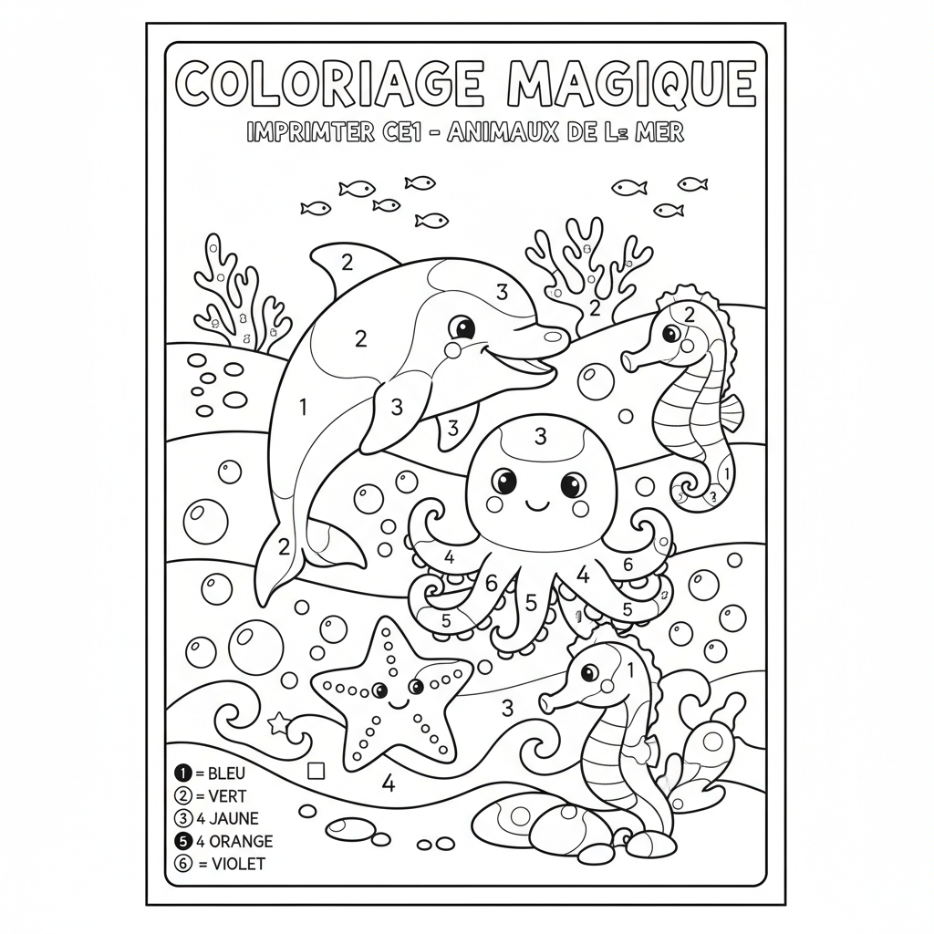 Coloriage coloriage magique imprimer ce1