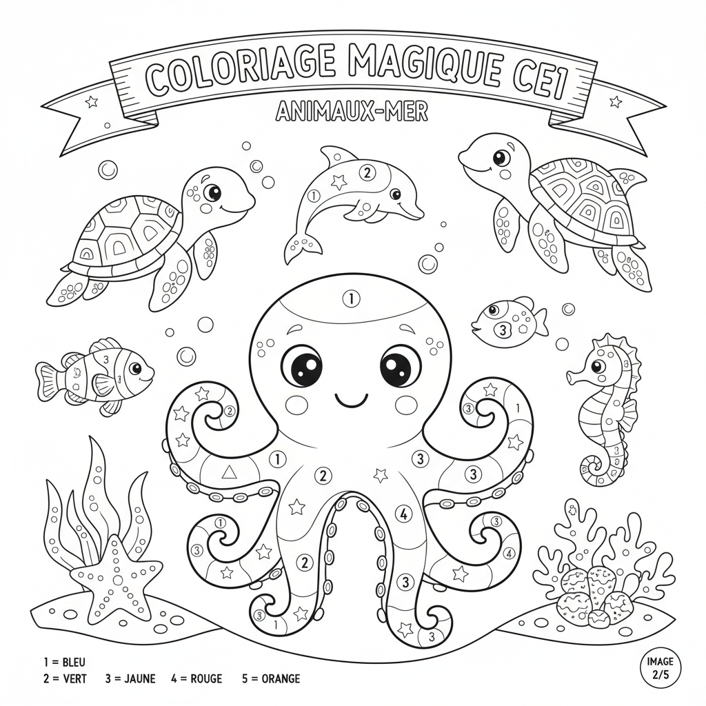 Coloriage coloriage magique imprimer ce1 2