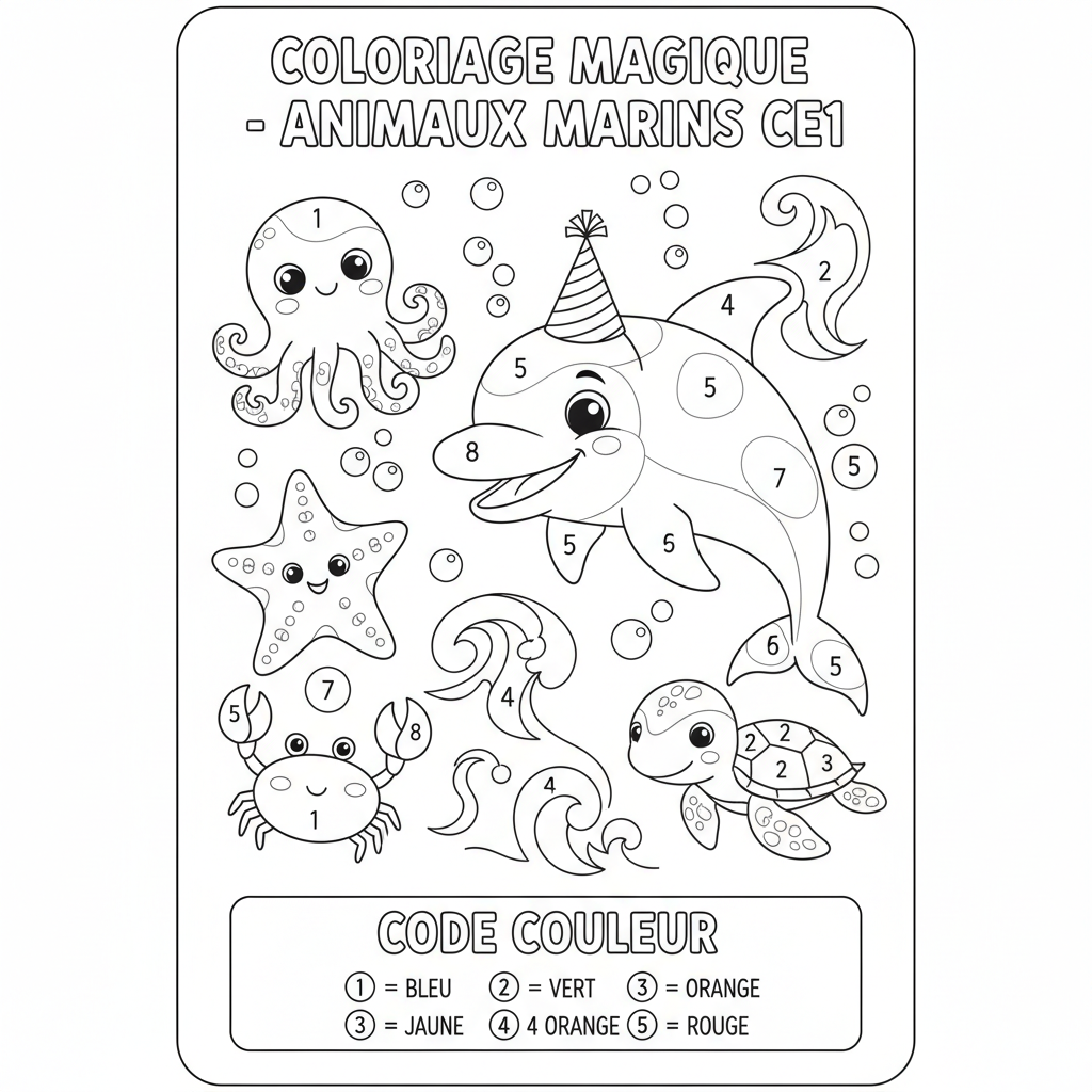 Coloriage coloriage magique imprimer ce1 4