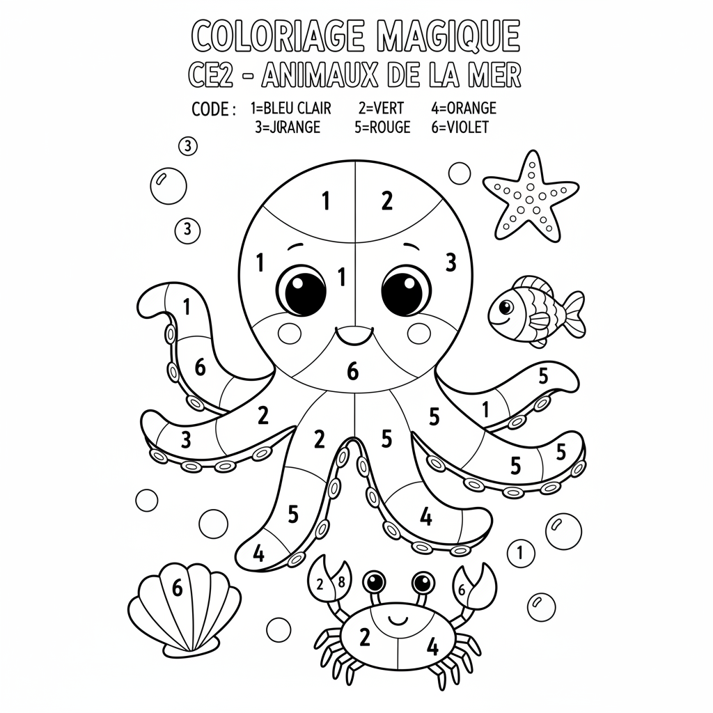 Coloriage coloriage magique imprimer ce2