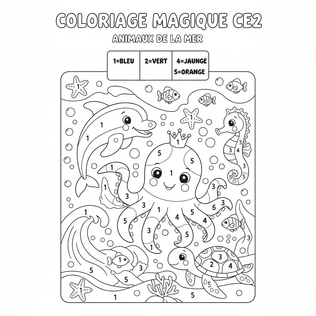 Coloriage coloriage magique imprimer ce2 2