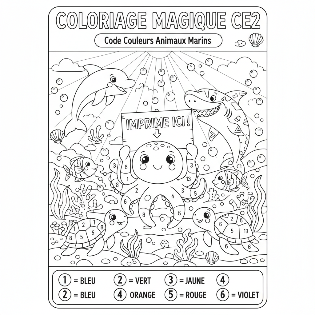 Coloriage coloriage magique imprimer ce2 3