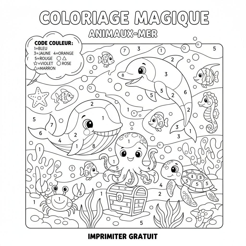 Coloriage coloriage magique imprimer gratuit 2