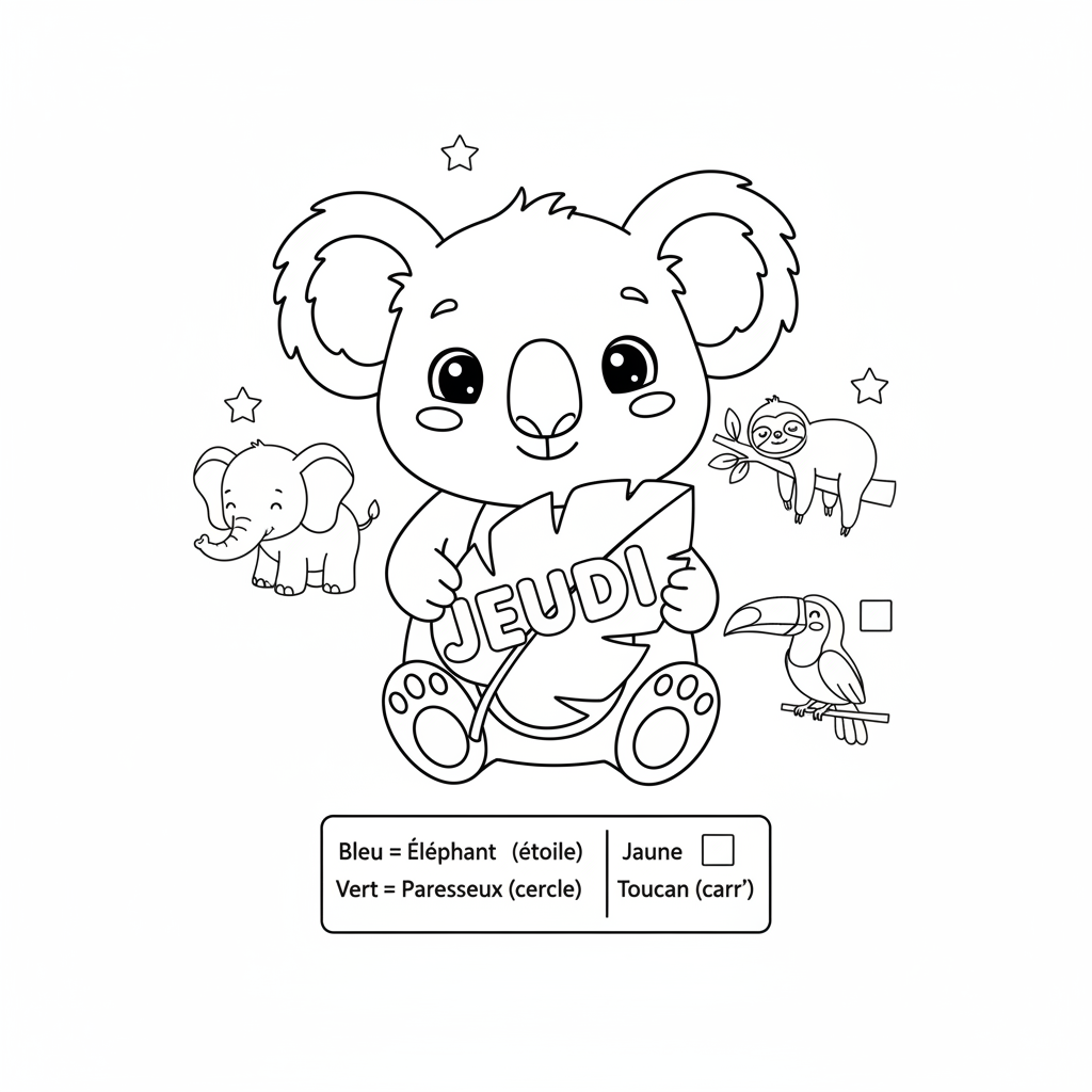 Coloriage coloriage magique les jours de la semaine 4