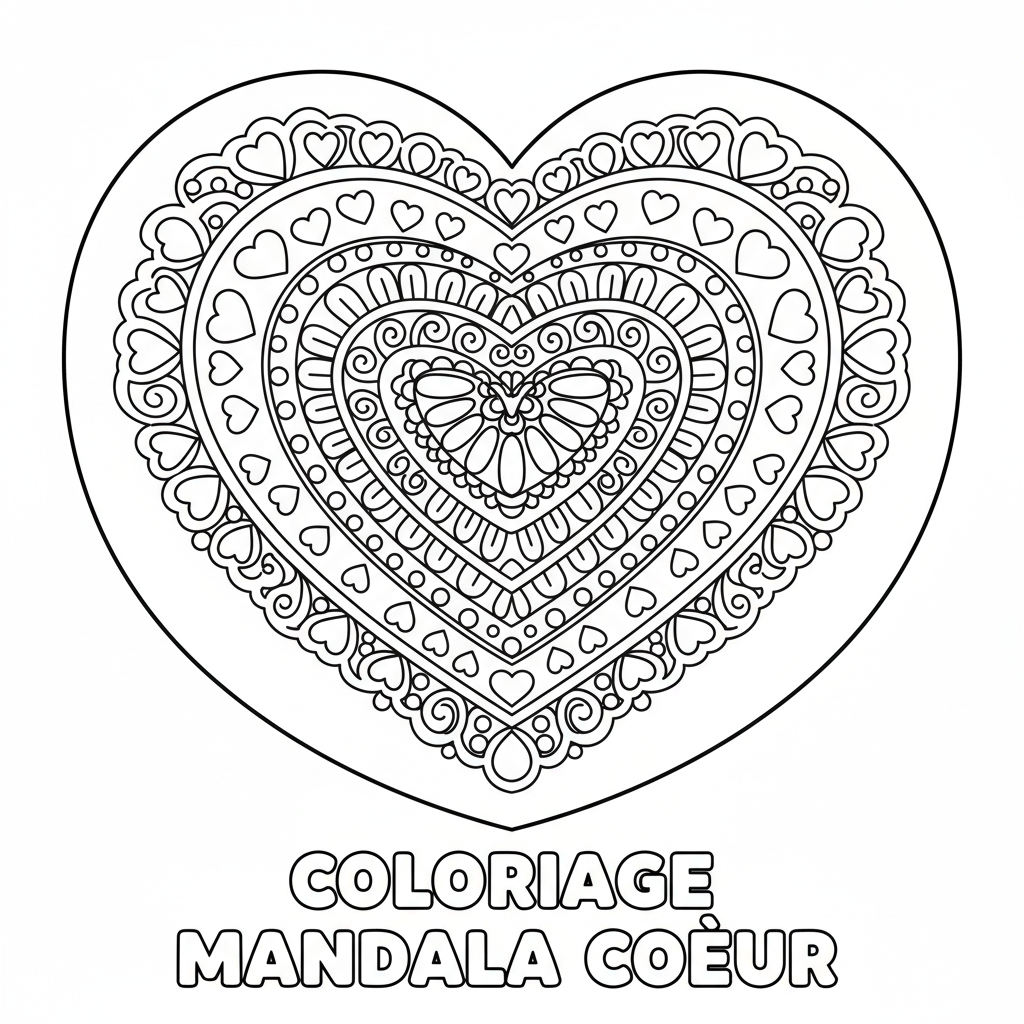Coloriage coloriage mandala coeur