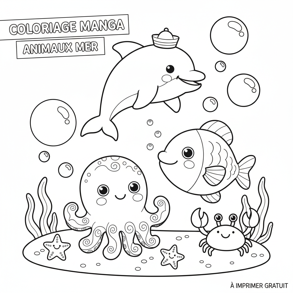 Coloriage coloriage manga à imprimer gratuit