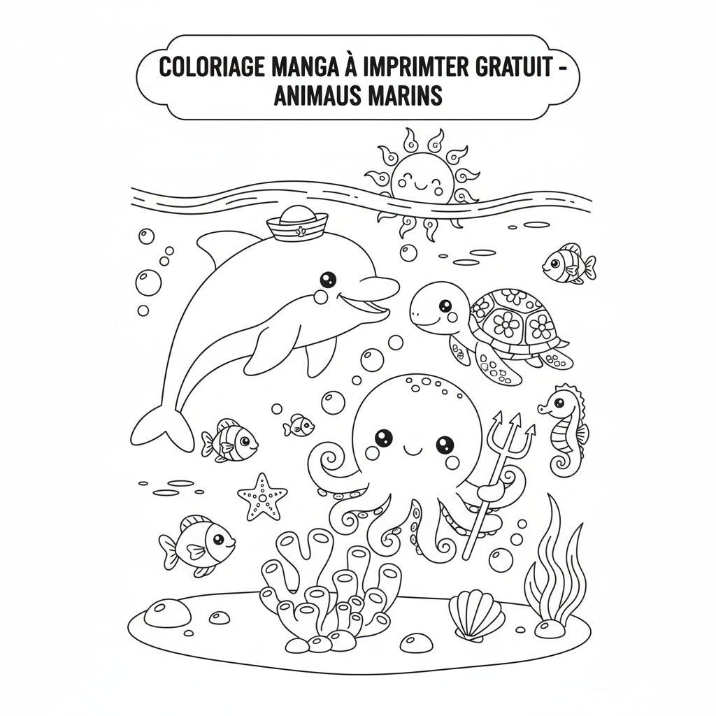 Coloriage coloriage manga à imprimer gratuit 3