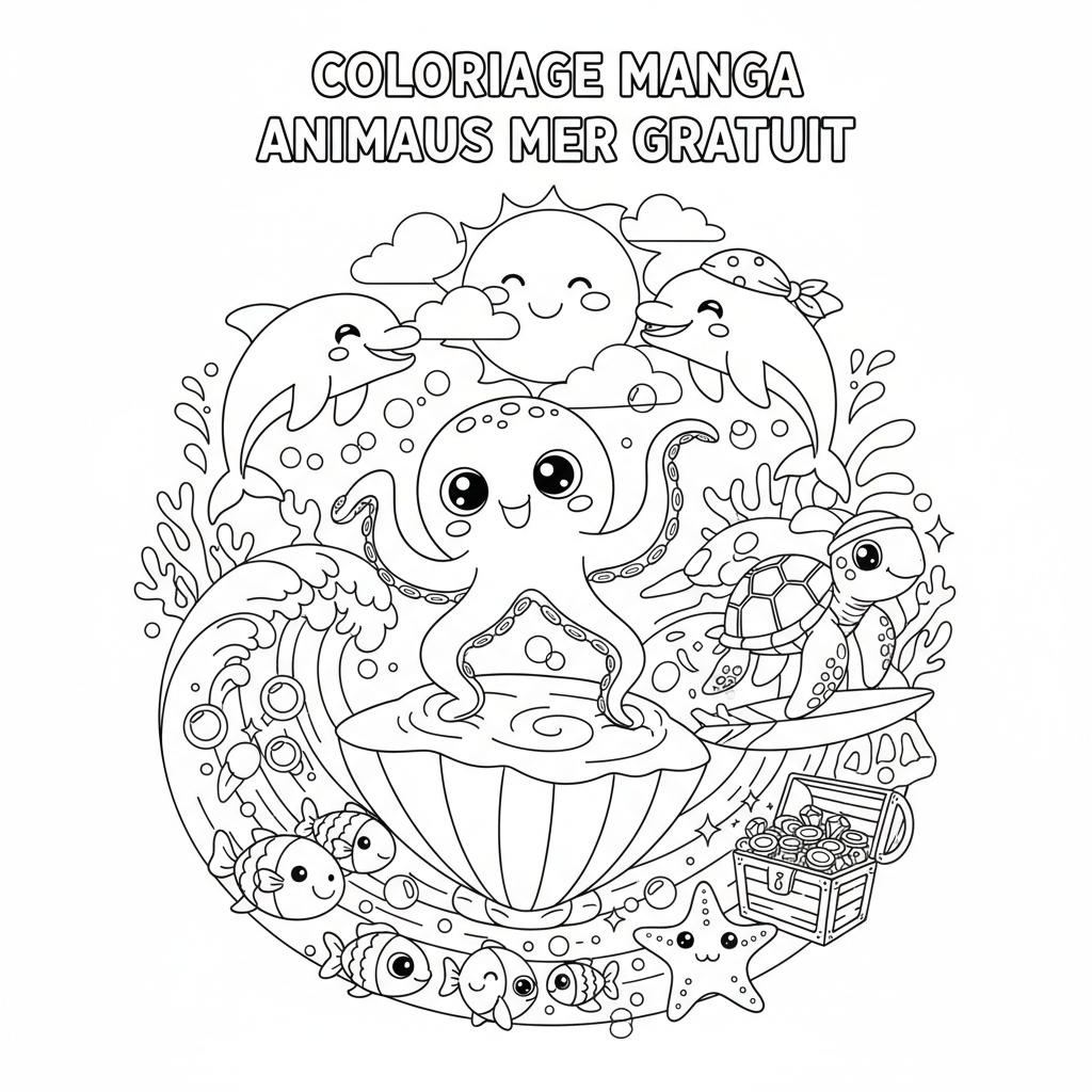 Coloriage coloriage manga à imprimer gratuit 5