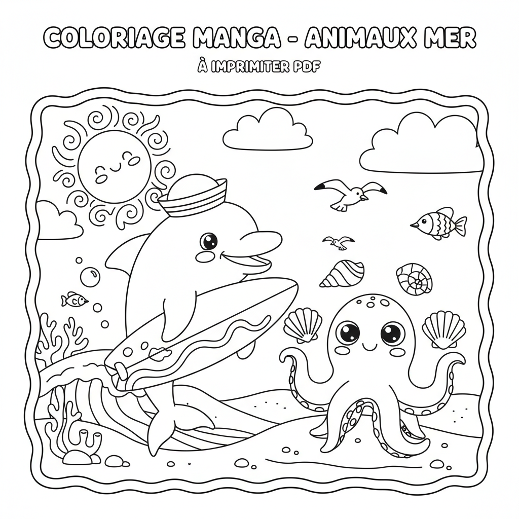 Coloriage coloriage manga à imprimer pdf 3