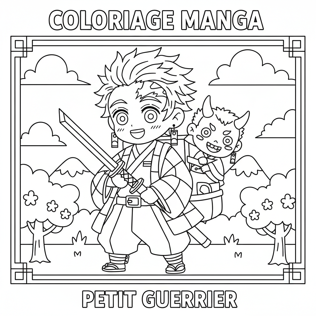 Coloriage coloriage manga demon slayer