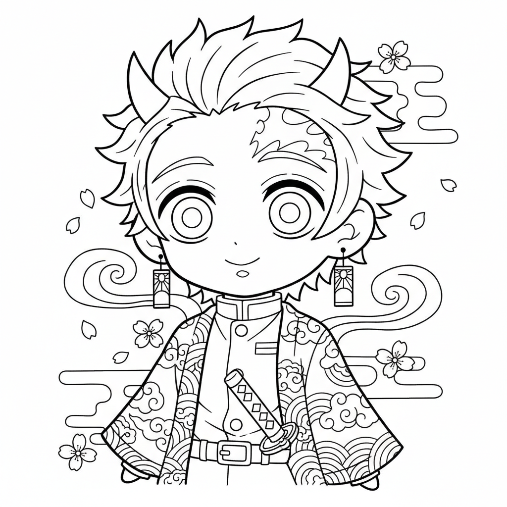 Coloriage coloriage manga demon slayer 4
