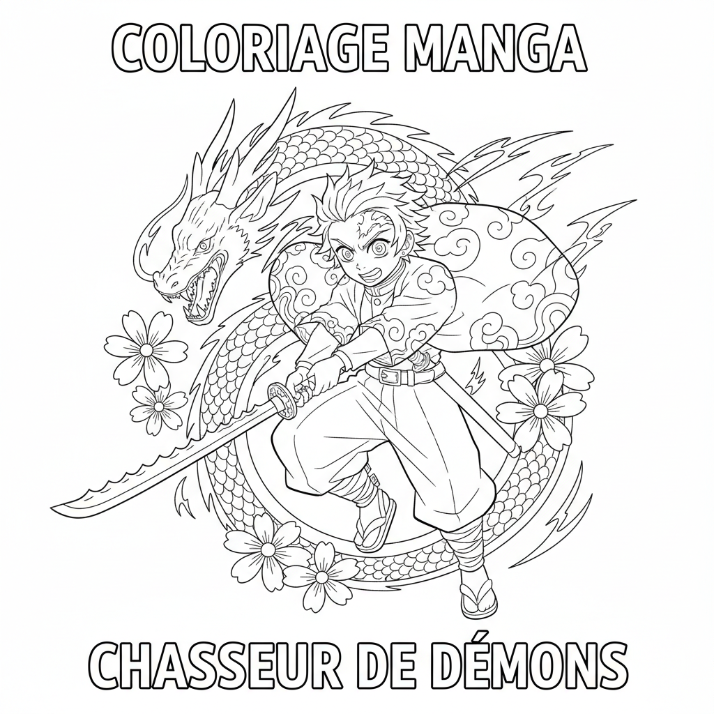Coloriage coloriage manga demon slayer 5